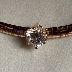 NEW-Diamonique Rose Gold 16” Choker